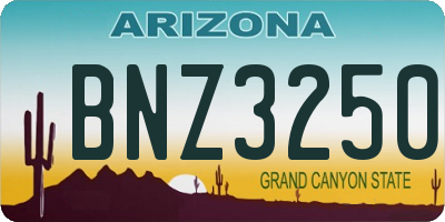 AZ license plate BNZ3250