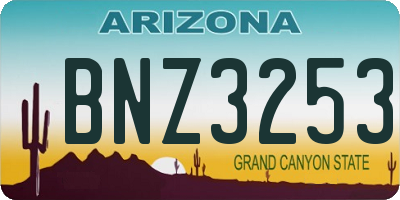 AZ license plate BNZ3253