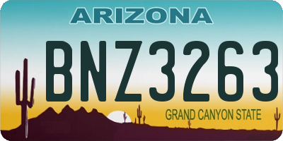 AZ license plate BNZ3263