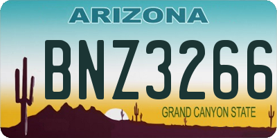 AZ license plate BNZ3266