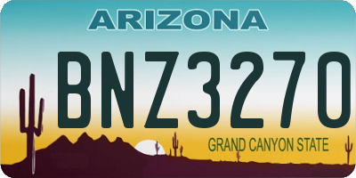 AZ license plate BNZ3270