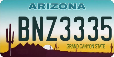 AZ license plate BNZ3335