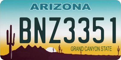 AZ license plate BNZ3351