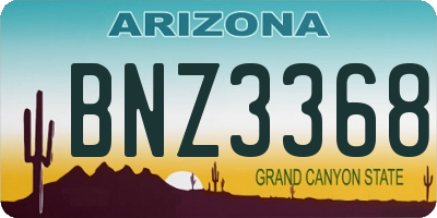 AZ license plate BNZ3368