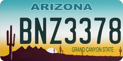 AZ license plate BNZ3378