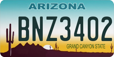 AZ license plate BNZ3402