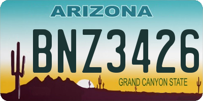 AZ license plate BNZ3426