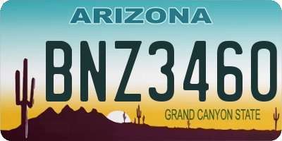 AZ license plate BNZ3460
