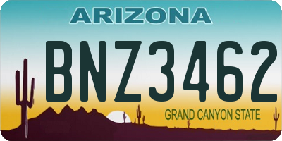AZ license plate BNZ3462