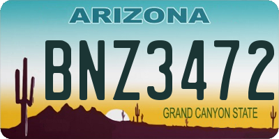 AZ license plate BNZ3472