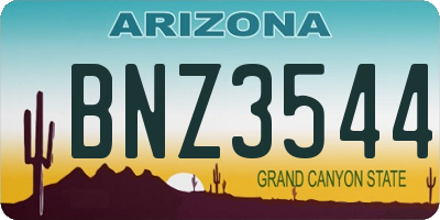 AZ license plate BNZ3544