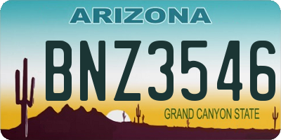 AZ license plate BNZ3546