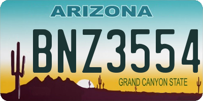 AZ license plate BNZ3554