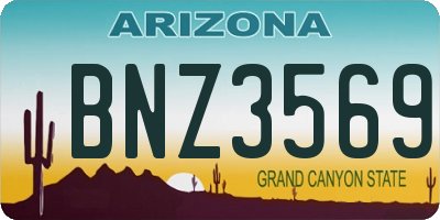 AZ license plate BNZ3569