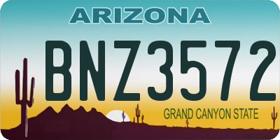 AZ license plate BNZ3572