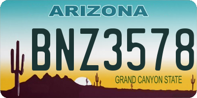 AZ license plate BNZ3578