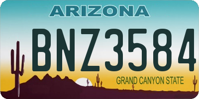 AZ license plate BNZ3584