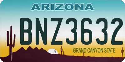 AZ license plate BNZ3632
