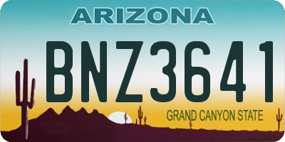 AZ license plate BNZ3641
