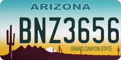 AZ license plate BNZ3656