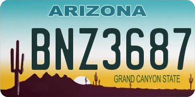 AZ license plate BNZ3687