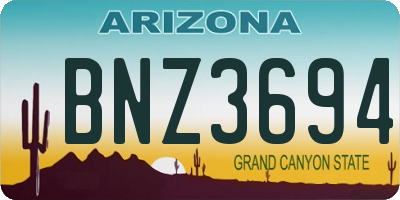 AZ license plate BNZ3694