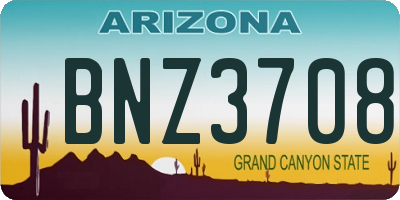 AZ license plate BNZ3708