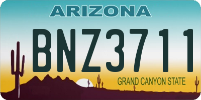 AZ license plate BNZ3711