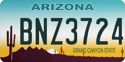 AZ license plate BNZ3724