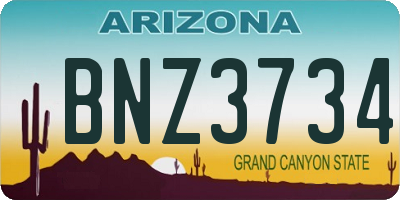 AZ license plate BNZ3734