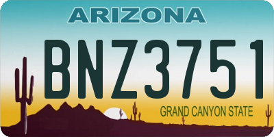 AZ license plate BNZ3751
