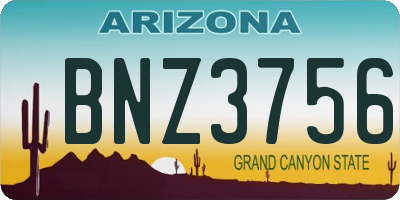 AZ license plate BNZ3756