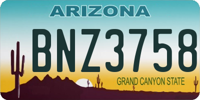 AZ license plate BNZ3758
