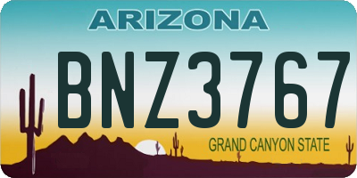 AZ license plate BNZ3767