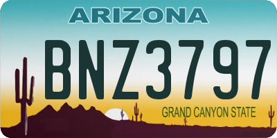 AZ license plate BNZ3797