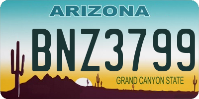 AZ license plate BNZ3799