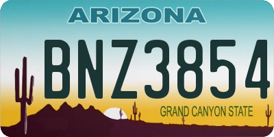 AZ license plate BNZ3854