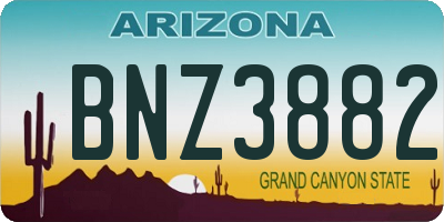 AZ license plate BNZ3882
