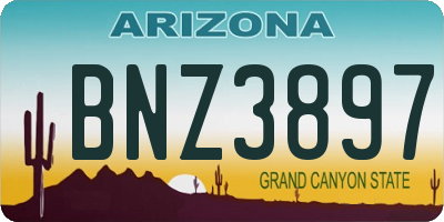 AZ license plate BNZ3897