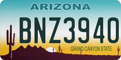 AZ license plate BNZ3940