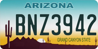 AZ license plate BNZ3942