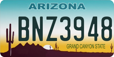 AZ license plate BNZ3948