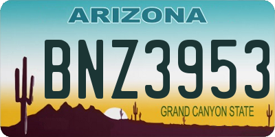 AZ license plate BNZ3953