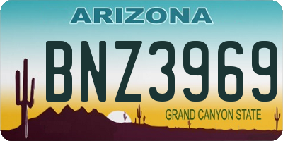 AZ license plate BNZ3969