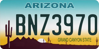 AZ license plate BNZ3970