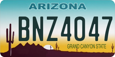 AZ license plate BNZ4047