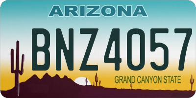 AZ license plate BNZ4057
