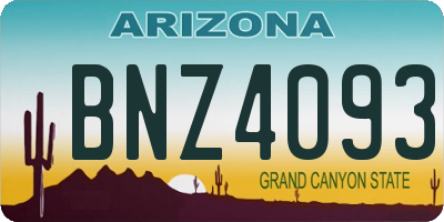 AZ license plate BNZ4093