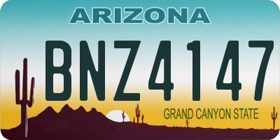 AZ license plate BNZ4147