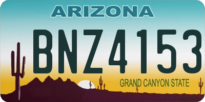 AZ license plate BNZ4153